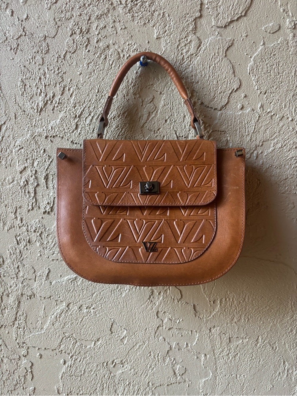 VELEZ Designer Tan Leather Top-Handle Satchel